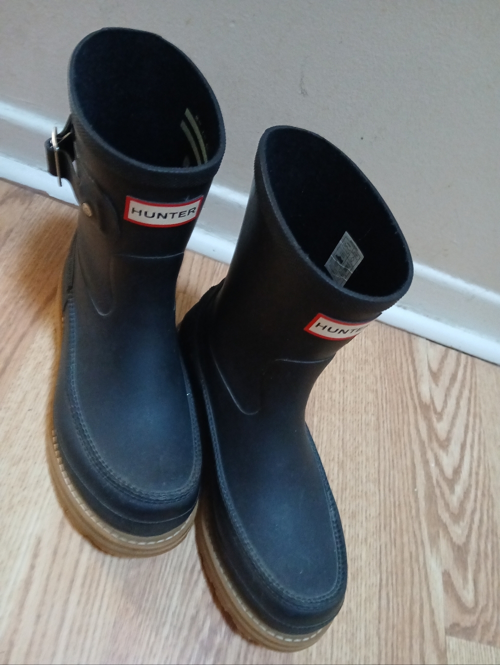 Hunter Men’s Black Moc Toe Rain Boots - Black Sz 39